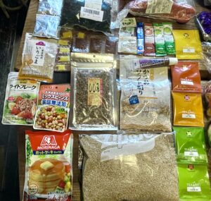 私が自宅から送っておいた食材の画像