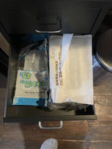 引出しに入っている台所の小物